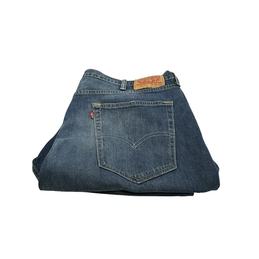 Levi's 541 Jeans Mens Blue Straight Leg Medium Wash Denim‎ 40x32(measures 43x31)